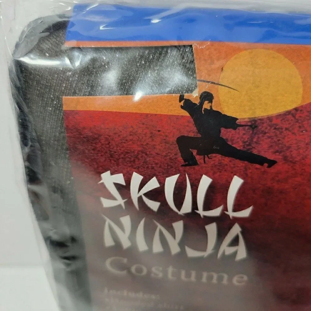‎Skull Ninja Halloween Costume Boys Size XL (14-16) 6 Piece Set NEW
